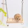 Wooden Hanging Swing Hammock Hamster Squirrel Parrot Pet Chain with Bell Toy