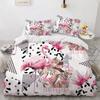 3D Flamingo Duvet Cover King Queen Pink Watercolor Bedding Set for Kids Teens Adults with Pillowcase