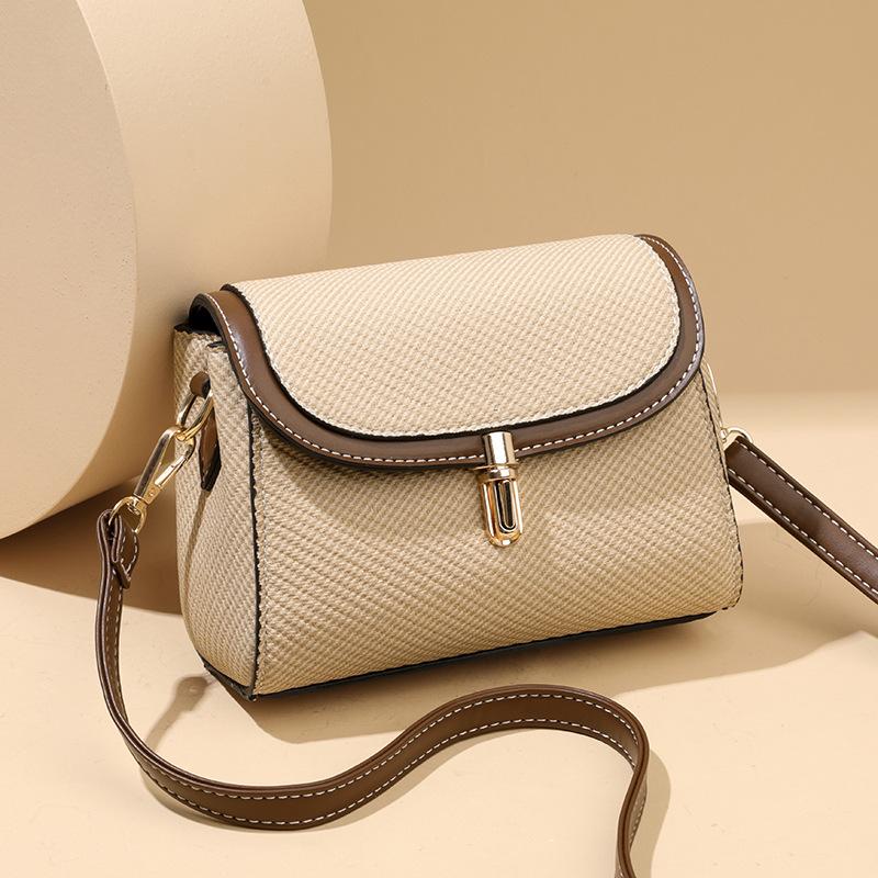Fashionable and Retro Crossbody Bag Color-blocking Single-shoulder Bag Versatile and Simple Women's Bag