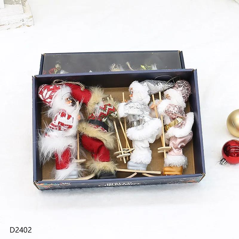 5 Stück/4 Stück Weihnachtsmann Anhänger Set Farbkarton geeignet für Weihnachtsbaum Anhänger Dekoration, Party um Gästen ein kleines Geschenk zu senden