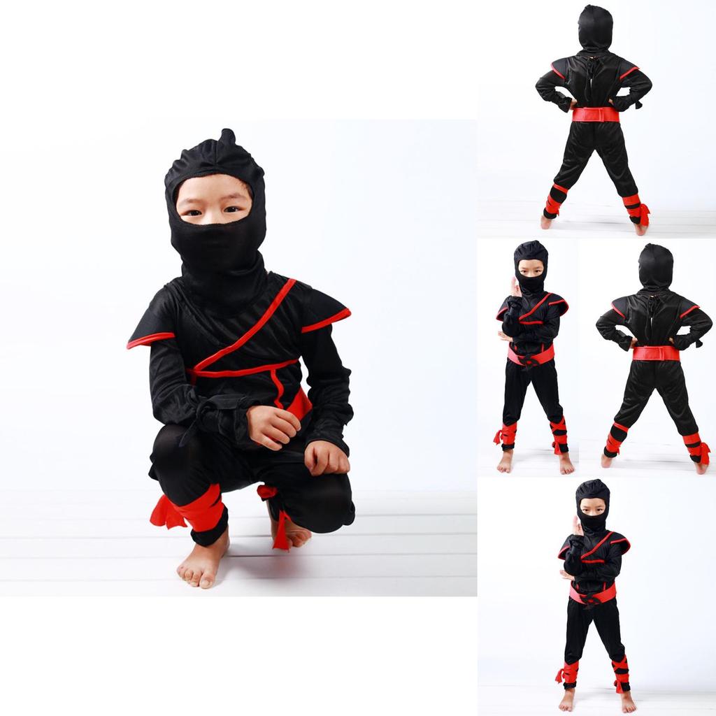 Stunning Boys Kids Ninja Assassin Samurai Warrior Fancy Dress Costume For Halloween
