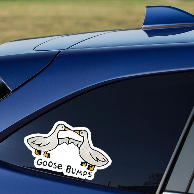 DS55#8x15cm Humorous Cartoon Goose Decals - High-Gloss, Waterproof Vinyl  Self-Adhesive Car Stickers