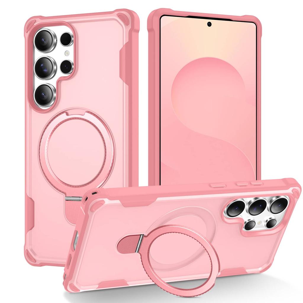 Magnetic Case For Samsung Galaxy S25 Ultra/S25/S24 Plus, MagSafe Charging Compatible Heavy Duty Shockproof Cover With Ring Stand