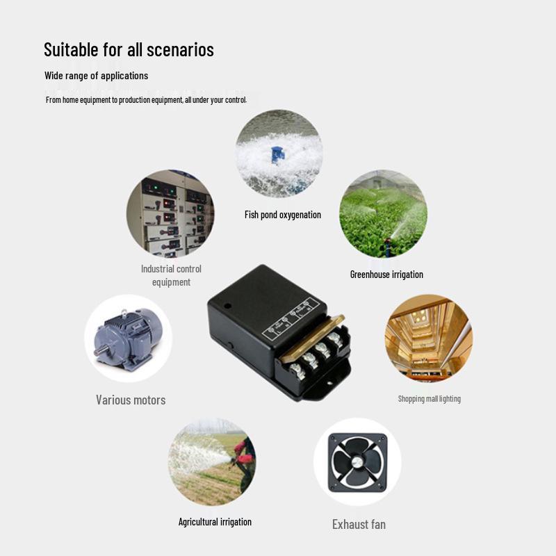 30A 220V AC High-Power Controller with 433MHz Wireless Remote for Water Pump/Motor.