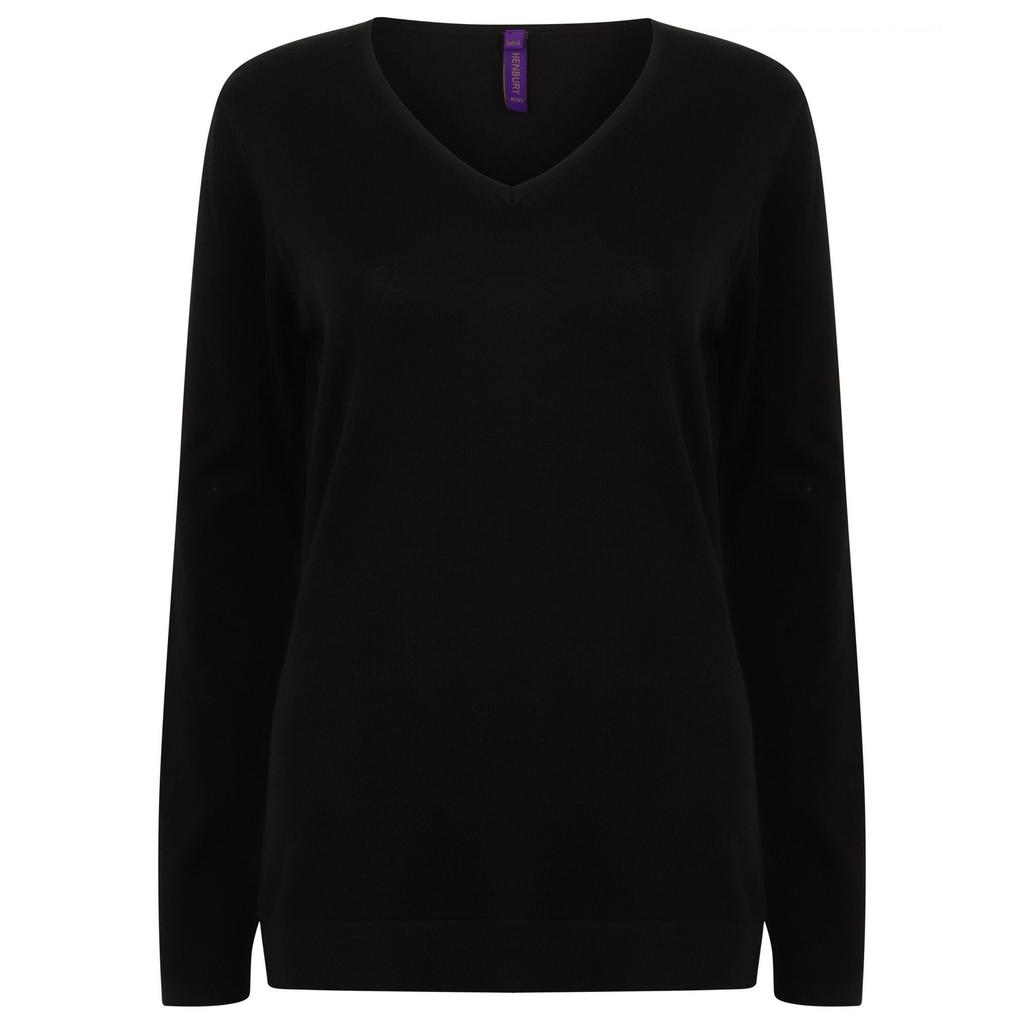 Henbury Womens/Ladies Lightweight V Neck Jumper
