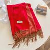 Nuova sciarpa calda in cashmere Winer per donna, moda, spessa, in tinta unita, in pashmina, scialle, foulard, donna