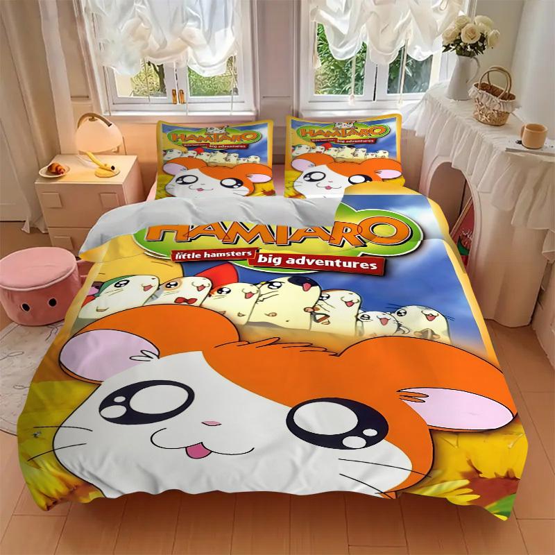 3pcs Hamtaro Bedding Set. Soft and Comfortable with No Core Included (1x Duvet Cover + 2x Pillow Covers) yy251031082