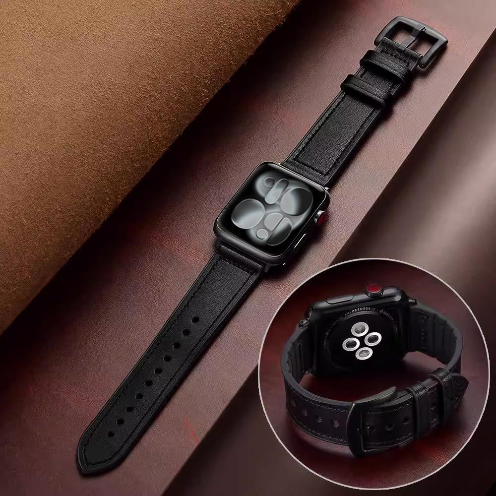 

Strap for Apple watch 11 Band 46mm 42mm 44mm 45mm 49mm 41 40 Leather+Silicone correa bracelet iWatch Serie 10 9 Ultra 3 8 7 6 SE 38 40 41 S11-42 mm