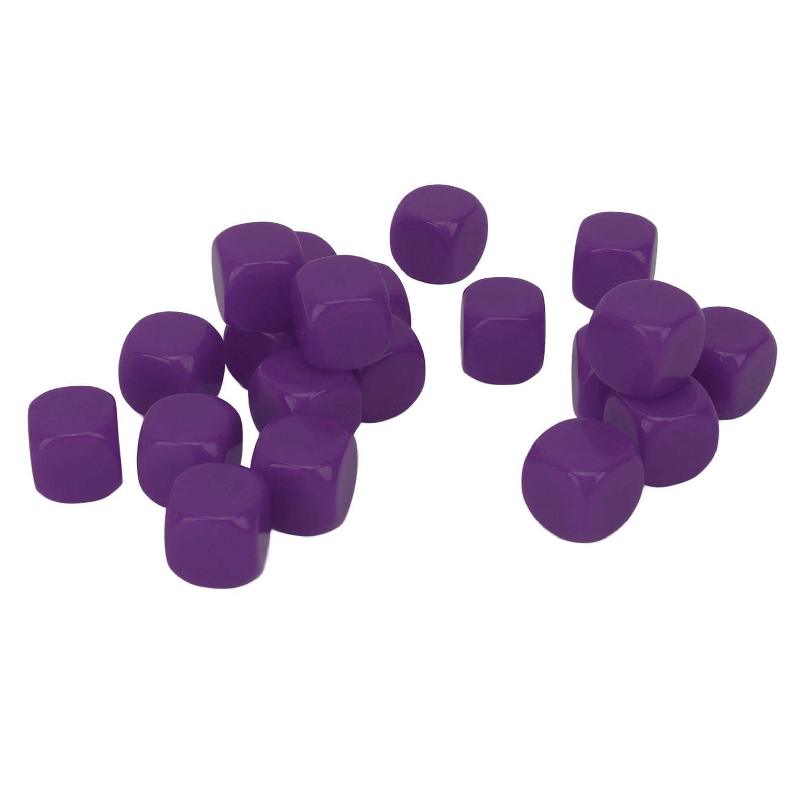 20pcs Dice Round Corner Blank Plastic 16mm Teaching Toys Dice for Board Games Party Green