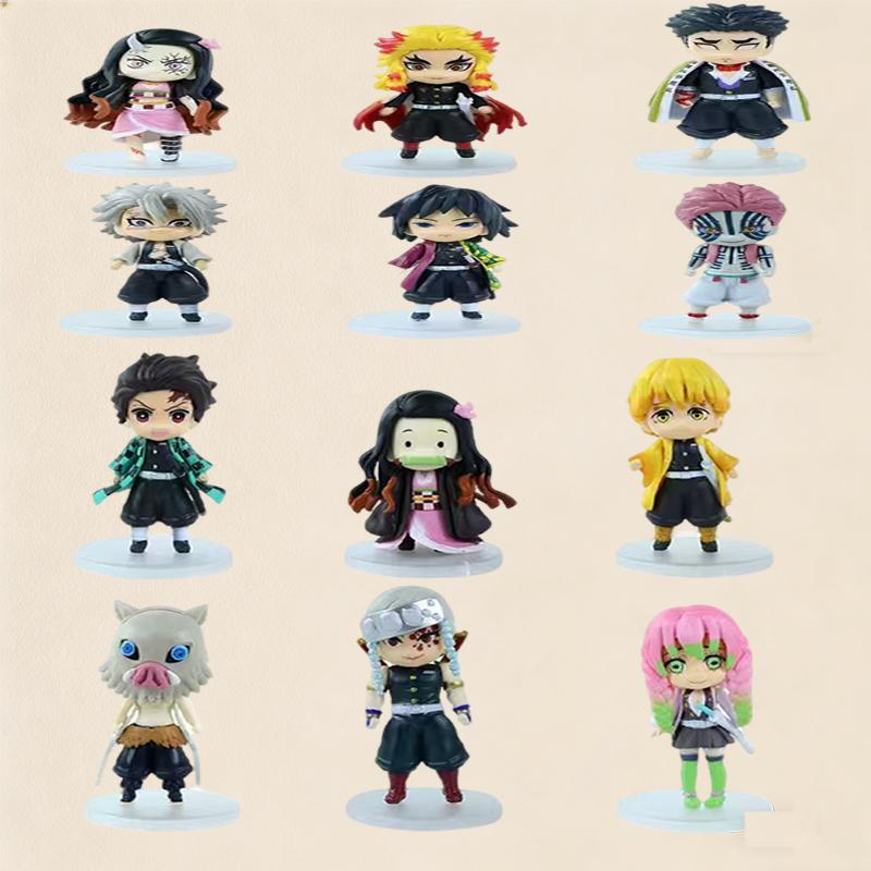 demon slayer 6pcs/set Anime  kimetsu no yaiba figure kamado tanjirou action figure agatsuma zenitsu nezuko warrior pvc gift box