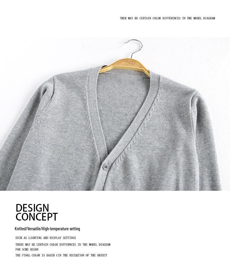 Unisex College Style V-Neck Long Sleeve Knit Sweater Vest for Spring and Autumn