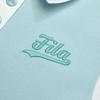 FILA Fusion Letter Print Polo Collar Loose Short Sleeve Dress Women dresses Clear-Lake-Blue T11W322304FBU