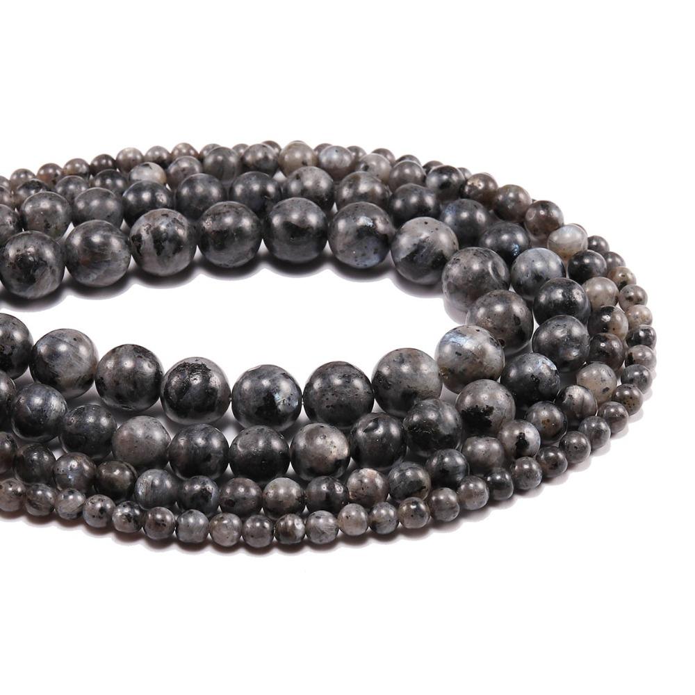 1 hebra/lote 4 6 8 10 12 mm labradorita Piedra Natural espectrolita negra cuentas espaciadoras sueltas redondas para fabricación de joyería DIY pulsera