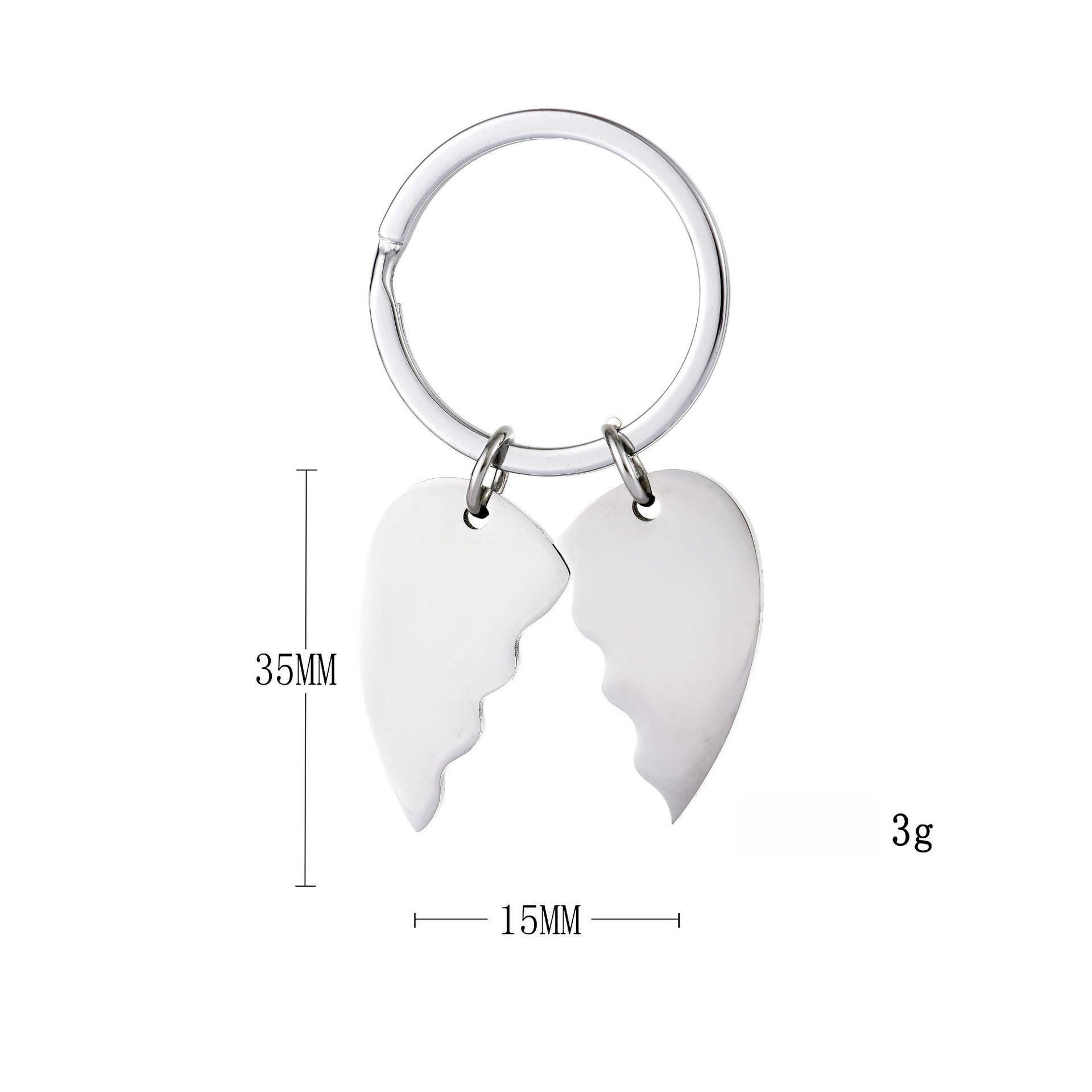 Сплайсинг Любовное Сердце Нержавеющая Сталь Брелок Гладкое Персиковое Сердце Дизайн Модный Парный Подвеска Практичный Автомобиль Сумка Брелок