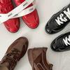 Boxschuhe aus Leder mit Innensohle zur Höhenerhöhung, Damen, runde Spitze, Schnürung, Plateau, Ballett-Sportschuhe, lässige Plateau-Mary-Jane-Schuhe