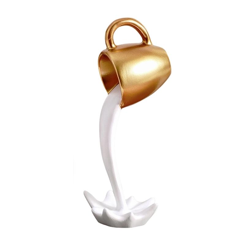 

Floating Coffee Cup Sculpture Decors Mini Spilling Pouring Mugs Plastic Splash Pouring Coffee Mug Gift for Coffee Lover