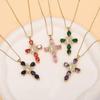 Elegant Virgin Mary Crosses Pendant Necklace Adornment with Sparkling Rhinestones for Wedding and Everyday Wear