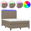 Maison Exclusive - Sommier à lattes de lit et matelas et LED Taupe 140x190cm Tissu