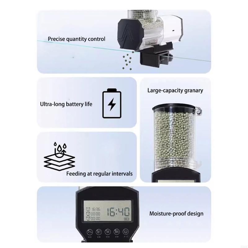 Fishes Dispenser 6 Regulable Large Capacity Fishes Feeders for Home Office Aquariums HX6C