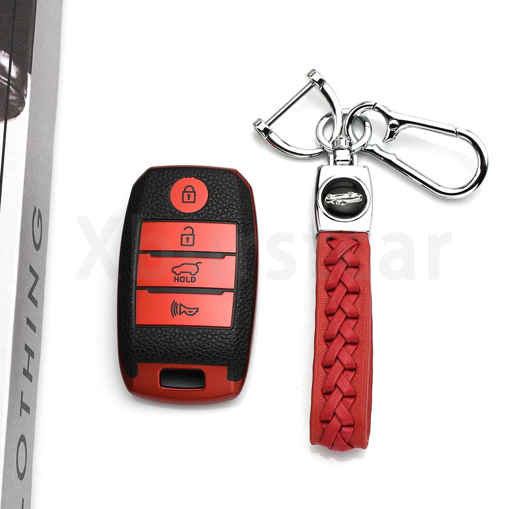 Tpu Leather Car Remote Auto Shell Fob Key Case Cover For Kia Soul Sorento Sedona Sportage Cerato Optima K2 K3 K4 K5 Rio Picanto