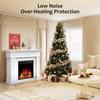 43 Inch Fireplace TV Stand with Mantel - Electric Fireplace Heater, Wooden Entertainment Center, Adjustable LED Flame, Freestand