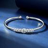 IOGOU Otevírací náramek Cuff 6,5 mm 1 ct Moissanit barvy D pro ženy 925 Sterlingové stříbro Certifikovaný jemný šperk Valentýnský dárek