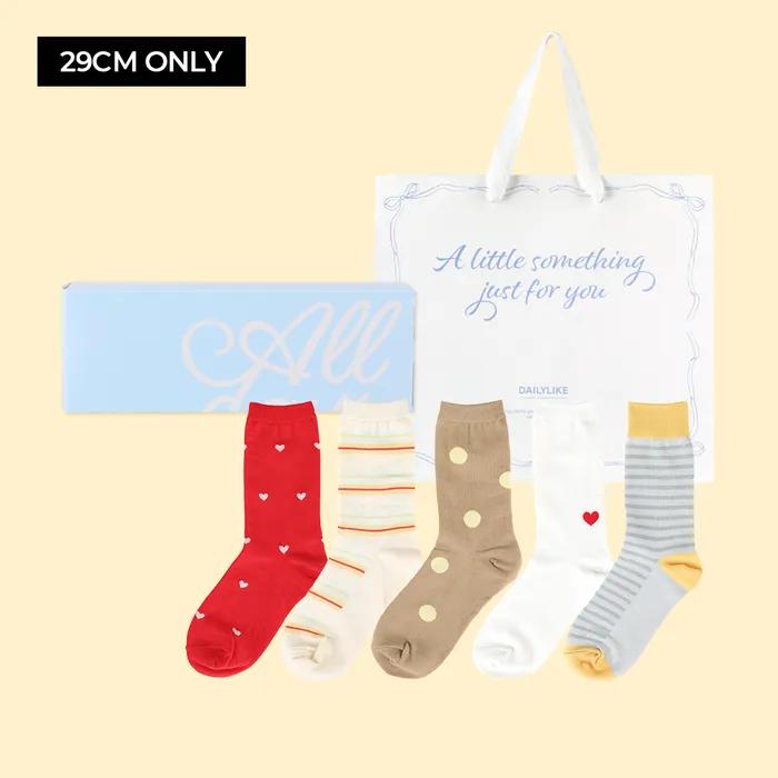 All Days Palette Socks Women 5P - 04 Retro Pop (Women's Socks/All-Season Socks/Gift Set)