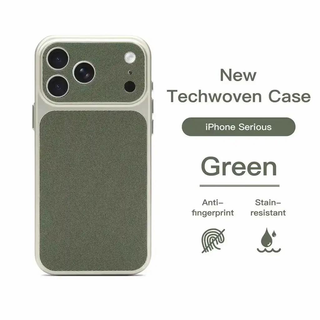 Luxury Technology Woven For Magsafe Animation Case For 17 16 15 14 Pro Max Wireless Charge Science Fabric Cover