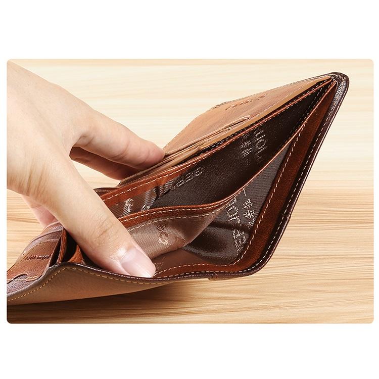 Men's Genuine Leather Anti-theft Multi-card Short Wallet