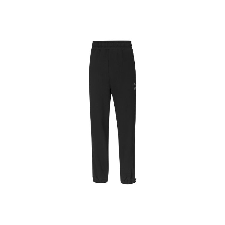 Puma X Maison Kitsune Embroidered Solid Color Knit Casual Pants Men Bottoms Black 532326-01