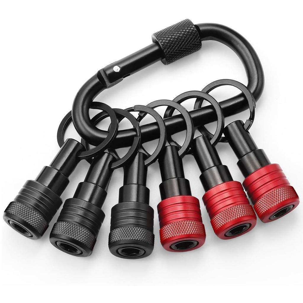 Hex Shank Keychain Socket Set with Carabiner and Extension Rod