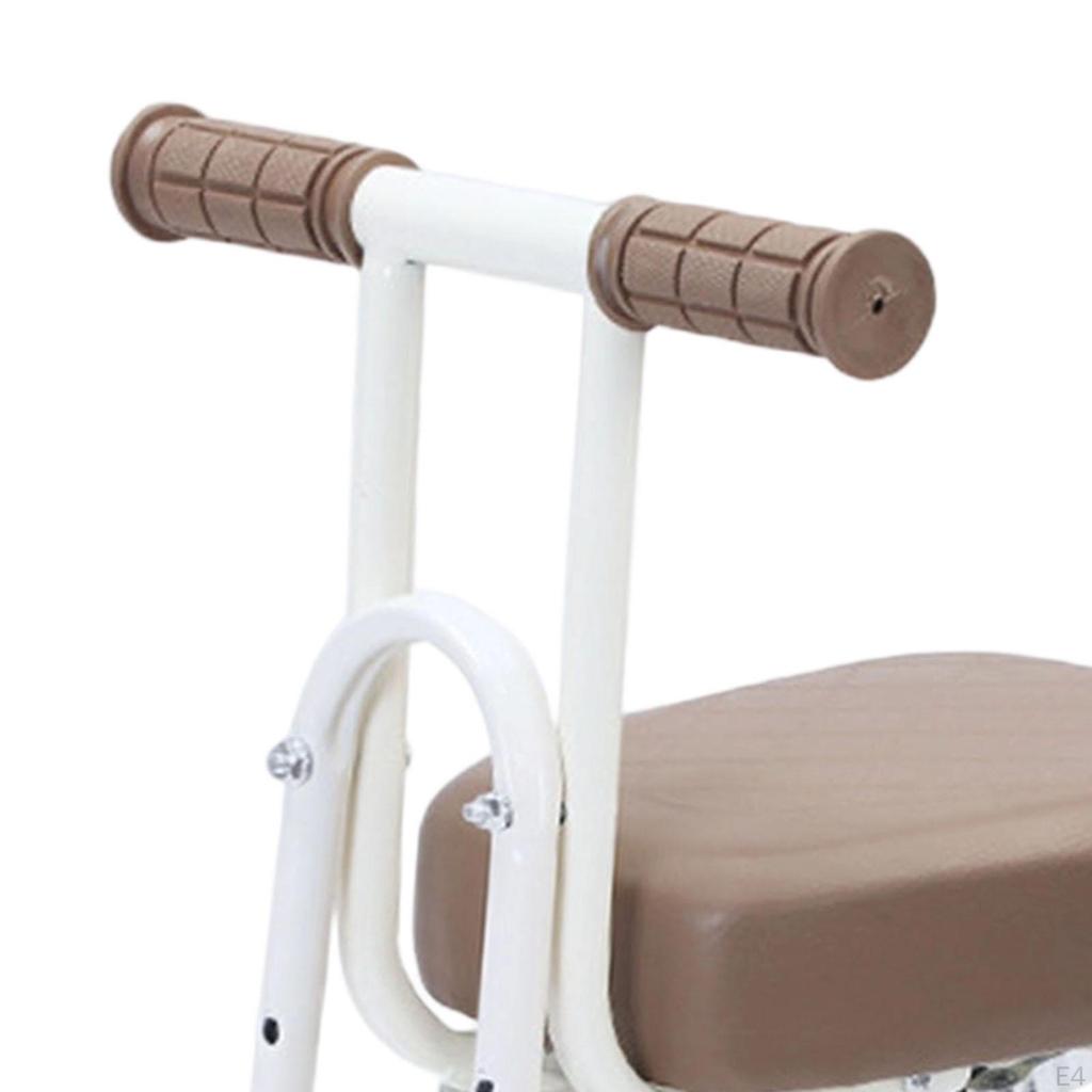 Kids Bicycle Front Seat Cycling with Foldable Pedals for Mountain Bikes Black