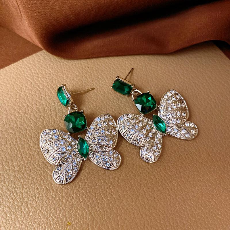 Classic Middle Design Women Girls Palace Luxury Crystal Necklace Earrings Vintage Lady Gorgeous Chains Choker Jewelry Gift