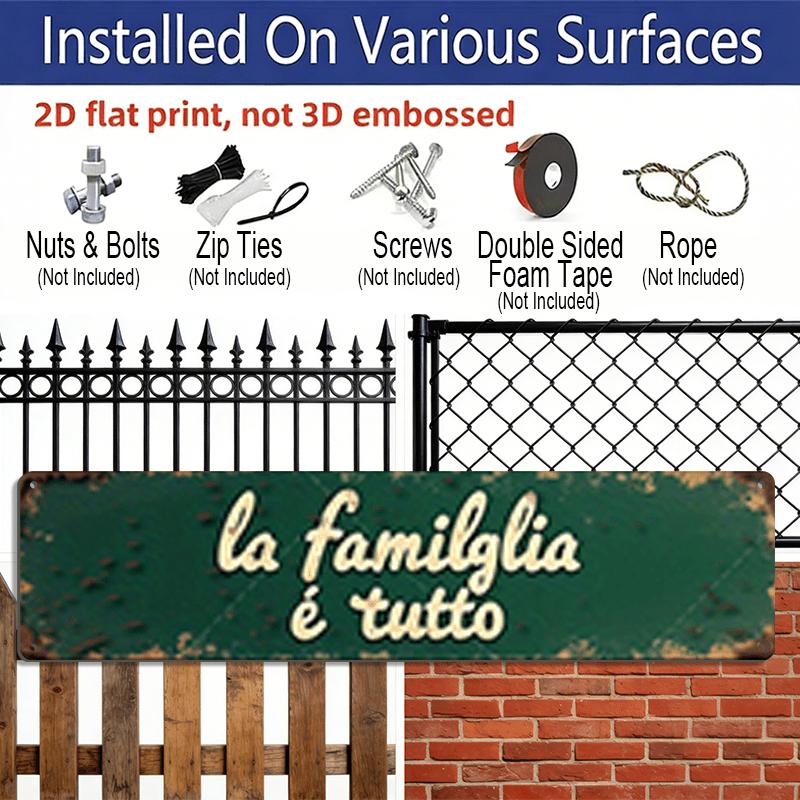 15.7×3.94inch "Family Is Everything" Vintage Aluminum Sign/decorative Sign - Rustic Wall/Desk Decor Suitable for Porch, Outdoor Garden, Bar