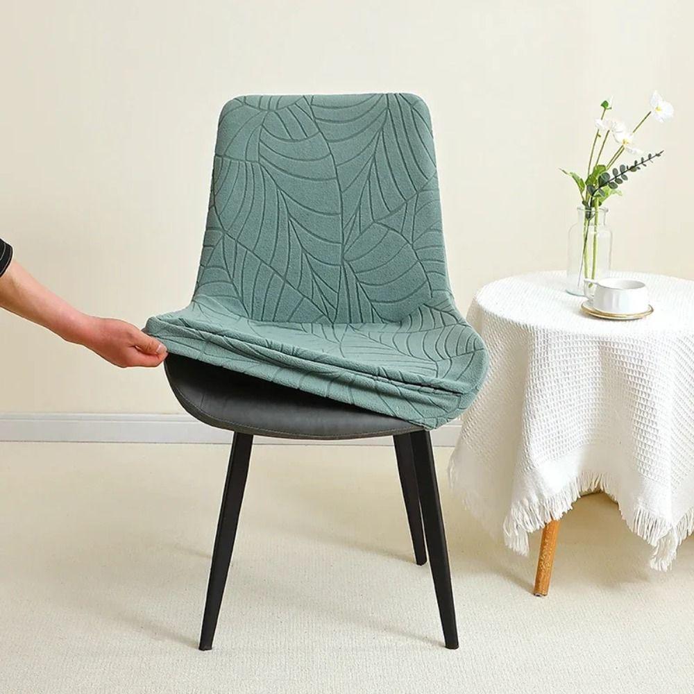 Jacquard Pattern Bar Chair Cover Geometric Texture Shell Chair Slipcover  Dining Room Use