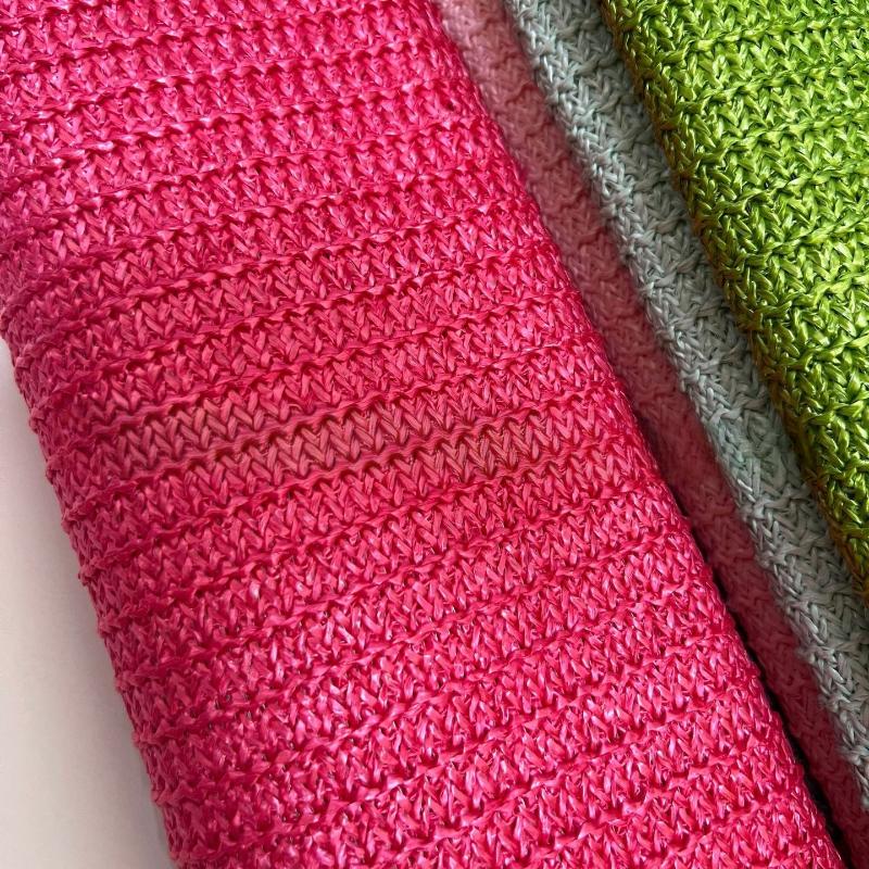 1 Yard PP Raffia Woven Fabric Breathable Eco-Friendly PP Straw Hand Knit Material Handmade DIY Beach Straw Hand Bag Material