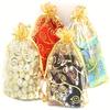 100pcs Golden Mesh Drawstring Party Favor Bags Gift Pouches for Candy Makeup Jewelry Accessories Travel Essential Party Supplies