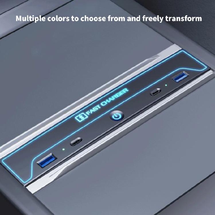 Fast Charging USB Hub with Sliding Lid Multiple Port Dock Console Multiport Charger Simple Installs for Car Model 3