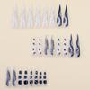 Silver Flame Crocodile Print Wearable Nails - Long Pointed Style