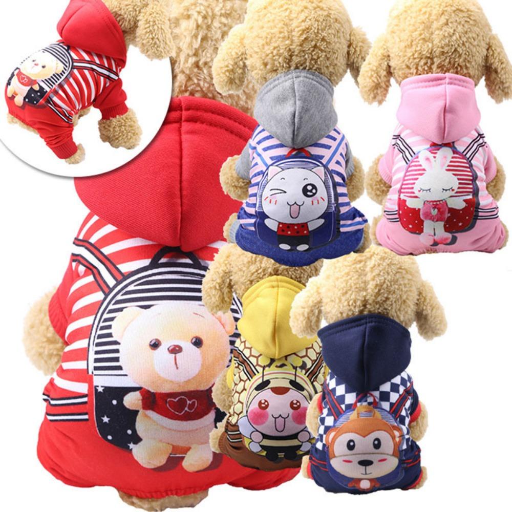 Pet dog four-legged button-up dog cat clothes pet supplies autumn and winter fleece sweater