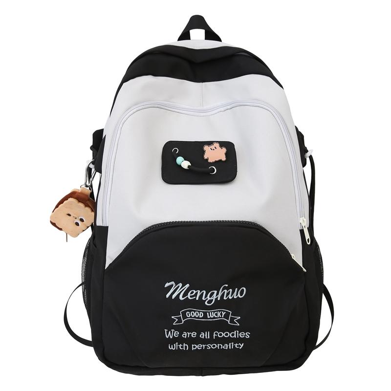 Симпатичный женский рюкзак большой емкости с цветными блоками — фото 23