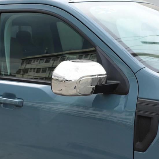 For -2025 Ford Maverick ABS Chrome Rearview Mirror Cover Trim Frame Bezel 2P