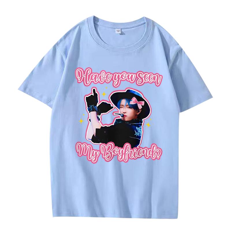 Ateez Hongjoong Cowboy Boyfriend T Shirt men women Oversized 100% Cotton Hot sale short sleeve Summer print  fashion Unisex tops