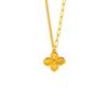 Luxury Pure Gold Real Gold Women's Lucky Flower Flower Clavicle Chain