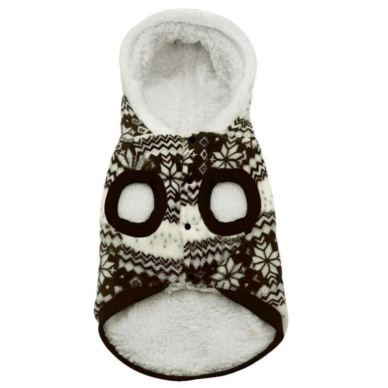 Winter Warm Pet Dog Coat Clothes Snowflake Print Christmas Hoodie Sweater For Small Medium Dogs