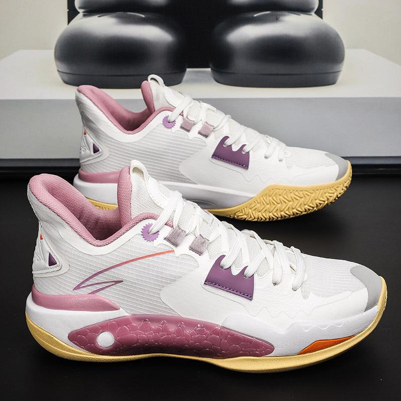 Guochao Youth Anti-skid Shock Absorption Professional Practical Basketball Shoes Men's Versatile Breathable Wear-resistant Couple Jogging Sports Shoes