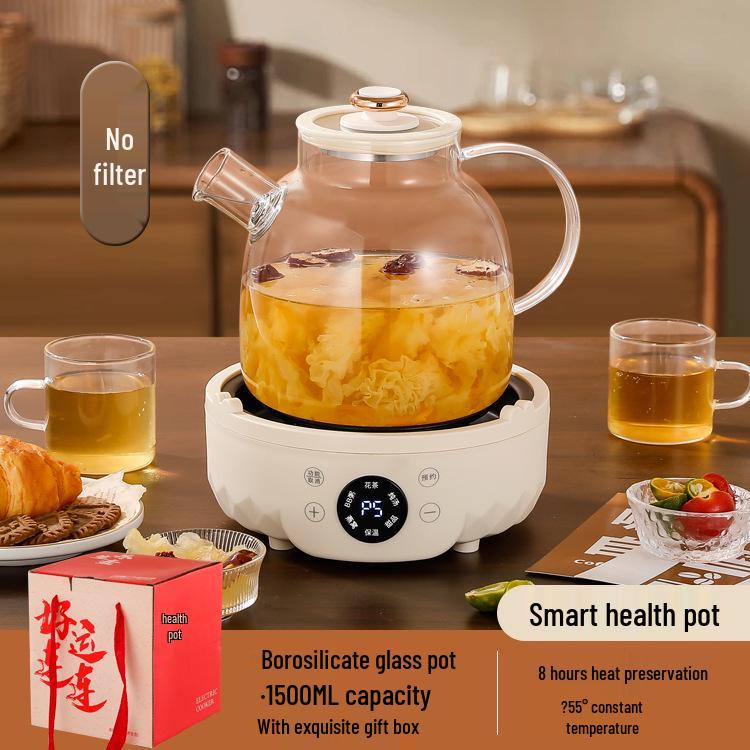 Multifunctional Automatic Glass Flower Tea Pot for Home or Office