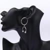 Aesthetic Stainless Steel U-Shaped Horseshoe Hoop Earrings Y2K Nore Clip Charms Drop Earrings Punk Gothic Jewelry