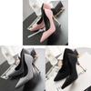 High Heels For Women With Metal Accents And Pointed Toe For Office And Nightclub Wear