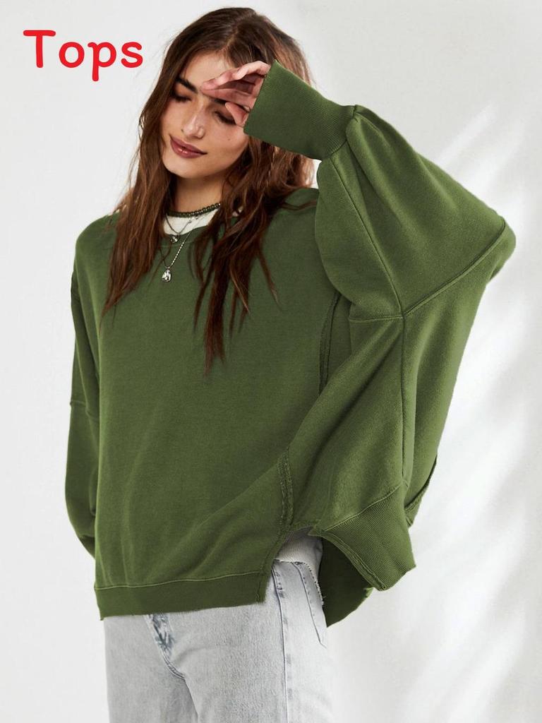 Streetwear Long Sleeve Sweatshirt For Women With Cotton Feel Fabric And Vintage Style